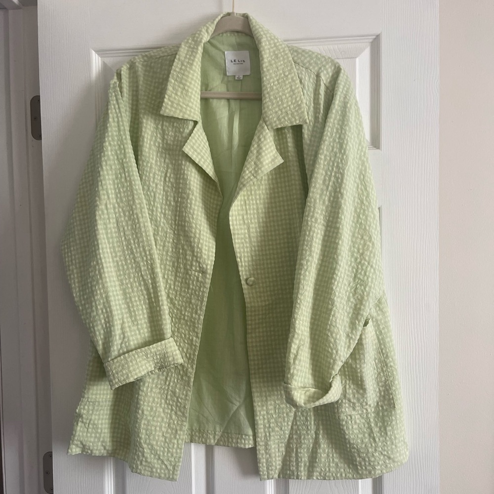 Oversized gingham blazer